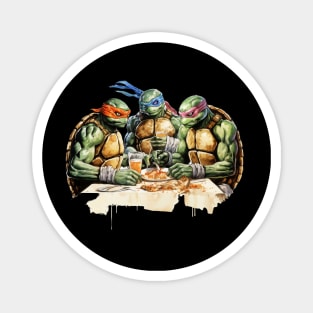 NINJA TURTLES EATING PIZZA Magnet